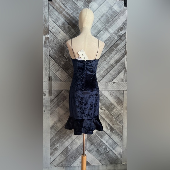 LIKELY NWT Blue Crushed Velvet Dress with spaghetti straps Size 6 - Picture 8 of 14